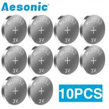 10PCS ML2032 3V 65mAh Lithium Rechargeable Button Battery 2032 CMOS BIOS RTC Back Up Reserve Battery Coin Cell Replaces CR2032