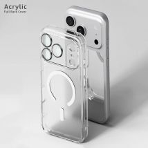 Luxury Wireless Magnetic Cover For Apple Magsafe Case Iphone 17 Pro Max 17 Air Clear Acrylic Cases Camera Lens Full Back Protect