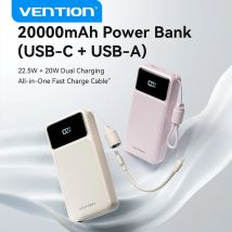 Vention CCC 20000mAh 22.5W Power Bank Portable Fast Charger for Xiaomi iPhone Samsung Spare Battery 3C Certified Powerbank