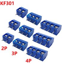 20/50 pz KF301 KF301-5.0-2P 3P 4P 5.0mm passo dritto Pin vite PCB morsettiera connettore Splicable terminali Plug-in blu