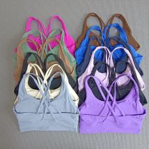 Sujetador deportivo para Yoga, sujetadores de color sólido para mujer, Sujetador deportivo suave con espalda cruzada, ejercicio físico, entrenamiento ajustado, sujetadores deportivos para correr
