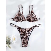 Leopard Bikini Push Up Bikinis Set Tanga Gespleißt Badeanzug frauen Bademode Sommer Beachwear-badeanzug für Weibliche Neue