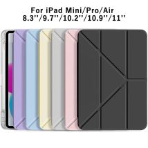 Etui z klapką 3+Y-fold Flip Clear Cover do iPada 10. generacji, 11. generacji 2025, 7/8/9 10.2'', etui Start do Air 4 5 6 7 11, do Air 2 9.7 Pro 11 Mini 6 7
