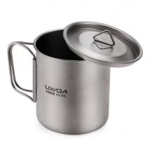 Lixada Ultralight Titanium Cup Water Cup Mug with Foldable Handle Outdoor Portable Camping Picnic 300ml / 350ml / 550ml / 650ml