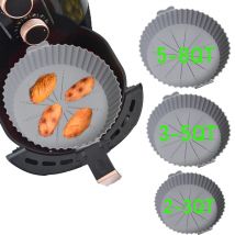 Air Fryer Silicone Liners Round 7/8/9 inch Air Fryer Silicone Pot Reusable Food Grade Silicone Airfryer Liners Baking  Basket