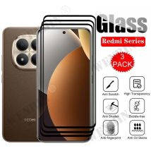 3 pezzi in vetro temperato per Redmi Note 15 / Note 15 Pro / Note 15 Pro Plus 4G5G protezione schermo a copertura totale curva 3D