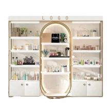 Neues Design Barbershop Beauty Make-up Kiosk Kosmetik Display Stand Salon Schrank Racks Display Regal für Nagel Studio