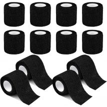 3/6/12/24/48 PCS Tattoo Grip Cover Wrap Disposable Black  Bandage For Tattoo Grip Bandage Machine Tape Tube Accessories