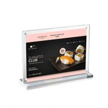 A6 Acrylic Sign Holder With Magnets Horizontal T Style