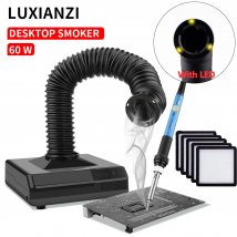 LUXIANZI przyrząd do wyciągania dymu z oświetleniem LED 220v filtr z węglem aktywnym gąbka lutownica