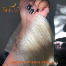 613 Blonde Skinlike 5X5 HD Lace Closure Only Straight Invisible 6X6 HD Lace Closure Pre plucked HD Transparent Lace Human Hair