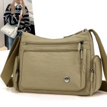 Borsa a tracolla da donna alla moda, tessuto di nylon, borsa a tracolla leggera multitasche, adatta per gite quotidiane, pendolarismo, E