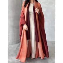 Abaya musulmano per le donne Manica a pipistrello Pieghettato Cardigan sfumato Trench 2023 Autunno Dubai Abaya Plus Size Cappotto di lusso da donna