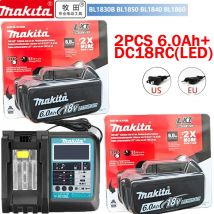 Oryginalna bateria litowo-jonowa Makita 18V 6.0Ah, akumulator 18V 6000mAh, bateria zamienna BL1860 BL1850 BL1860B 🏆 🏆 🏆