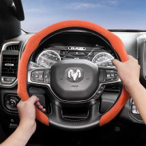 Geeignet für Dodge Premium Wildleder-Lenkradbezug, rutschfest und langlebig, Challenger Charger Durango Ram 1500 Hornet Sxt Gt Hellcat Citadel 392 und andere Modelle, Schwarz, Orange, Mokka, Grün,