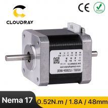 Nema17 Schrittmotor 48 mm 2 Phasen 52 Ncm 1,8 A Doppelwellen-Schrittmotor mit DuPont 4-Leiter für 3D-Drucker CNC XYZ