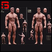 Model Hall 1/12 Devil Muscle Man Actionfigur Gelenkkörper 7'' Männlicher Soldat Superflexibler beweglicher Körper mit Doppelkopf