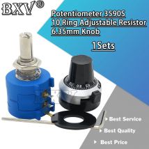 1 Set 3590S Precisione Multigiro Nuovo (1 PZ Potenziometro 10 Anello Resistore Regolabile + 1 PZ Giri Conteggio Quadrante Rotante Manopola da 6,35 mm)