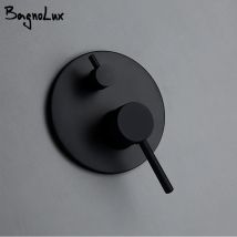 Schwarz Gold chrome Runde Solide Messing Verdeckte 2 Weg Umsteller Dusche Ventil Mixer Wasserhahn