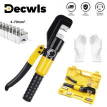 Szczypce hydrauliczne 4–70 mm² do użytku domowego, narzędzie do zaciskania ciśnieniowego 10 T, szczypce do samodzielnego montażu końcówek kablowych, bezprzewodowe szczypce do zaciskania z rękawiczkami