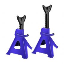 BRIEFNESS 2 supporti per assi da 3 tonnellate, martinetto da pavimento, supporto di sollevamento per riparazione di sicurezza per carichi pesanti, per auto, roulotte, camper, altezza regolabile 29-43