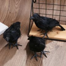 Simulation schwarze Krähe gefälschte Rabe Vogel abweisend Kontrolle Taube Abwehrmittel künstliche Tiermodell Outdoor Garten Dekoration