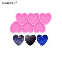 Glänzende Spiegel Liebe Epoxidharz Silikon form DIY Ohrringe Halskette Anhänger Schlüssel bund Tasche Schmuck dekorative Anhänger Tropf formen