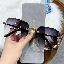 2023 nowe damskie okulary przeciwsłoneczne bez oprawek moda soczewki gradientowe okulary