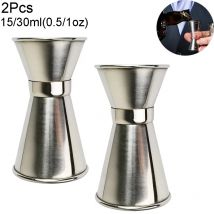 2 Stück Jigger 15/30ml für Bartending Cocktail Jigger 0.5/1oz, Edelstahl Doppel messbecher Schuss Messstab Werkzeuge