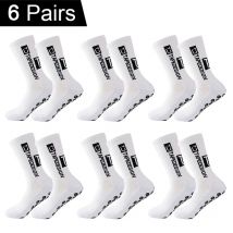 6 Paar atmungsaktive Fußballsocken für Herren und Damen, Sportsocken, rutschfeste Silikonunterseite, Fußball-Baseball-Socken, Outdoor-Sport, Yoga-Socken