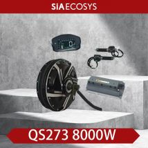 QSMOTOR QS273 8000 W V4 72 V E-Motorrad-Speichen-Nabenmotor 120 km/h hohe Geschwindigkeit mit EM200-2 Controller-Umrüstsatz