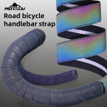 MOTSUV Road Bicycle Discoloration Handlebar Tape Reflective Color Bike PU EVA Cycling Damping Anti-Vibratio Bicycle Accessories