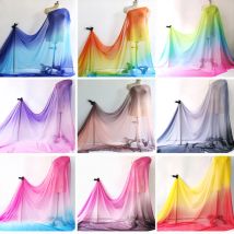 Chiffon Ombre 58 ''larghezza per metri 30D Chiffon sfumato Tessuto trasparente Sciarpa da ballo Decorazioni di nozze Trasparente