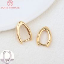 (2363) 4PCS 12x18MM 24K Gold Color Brass with Pins Earring Clasp High Quality DIY Jewelry Making Findings Accessories Wholesales
