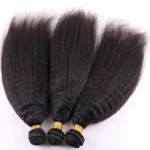 Kinky Straight Peruvian Raw Virgin Hair Bundles Human Hair Weave Bundles Remy Hair Extension 1 3 4 Bundles Coarse Yaki 28 inch