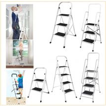 Sgabello a gradini, 1-2-3-4 gradini, scaletta leggera con corrimano, scala pieghevole con