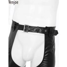 Herren Western Cowboy Show Chaps Kunstleder Fransen Chap Hose Ausschnitt Seiten Reißverschluss Quasten Motorradhose