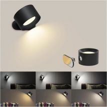 Applique da parete a LED, lampada da parete con funzionamento a batteria, 3 temperature di colore e dimmerabile magnetico 360 °   per la lettura del corridoio sul comodino