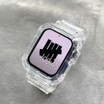 Für Apple Watch Band 44mm 40mm 45mm 46mm 42mm 38mm 41mm Transparentes Silikonarmband iWatch Serie 10 9 8 7 6 3 se Hülle + Armbänder