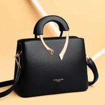 2026 Nuovo stile Borsa a tracolla Borsa media per mamma Modello litchi Grande morbida chiusura con cerniera in PU Uso quotidiano Borsa da donna alla moda Sac