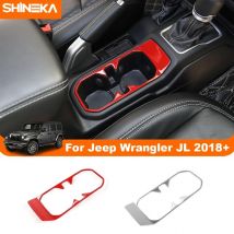 SHINEKA ABS Auto Vorne Trinken Tasse Halter Dekoration Abdeckung Trim Für Jeep Wrangler JL Gladiator JT 2018-2023 Innen zubehör