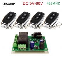 QIACHIP DC 5–30 V 2-Kanal-Schalter mit Fernbedienungs-Relaismodul Universal 24 V 2 Verzögerung 433 MHz Fernbedienungs-Schalter-Relais-Empfänger