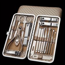 Maniküre- und Pediküre-Set aus Edelstahl – Nagelknipser, Schneider, Feilen und mehr – perfekt für Zuhause und unterwegs