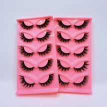 Flauschige Katzenwimpern, natürliches Aussehen, Volumen, falsche Wimpern, 5 Paar Streifenwimpern für Make-up-Liebhaber, dramatische Alltagskleidung
