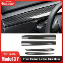 Car Front Central Control Trim Strip For Tesla Model 3 Y 2023 Dashboard Door Side Panel Wrap Decor Cover Style Moulding Interior