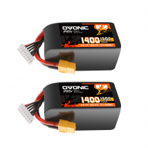 Batteria Ovonic Lipo 1400 mAh 6S1P 130C 22,2 V con spina XT60 per droni da corsa FPV (2 confezioni)