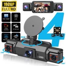 Dashcam Registrazione vocale a 4 canali Videoregistratore Scatola nera 1080P Visione notturna dash cam Ricambi auto per automobili Aggiungi kit Hardwire