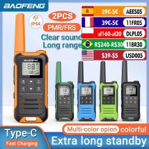 2 pz Baofeng F22 Mini Walkie Talkie PMR FRS Ricaricabile A Lungo Raggio Portatile Per Bambini Radio