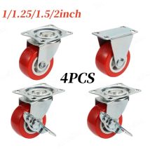 4 Teile/los 1-2 zoll Möbel Caster PVC Rot Universal Rad Lenkrolle Roller Rad Für Plattform Trolley Zubehör