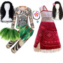 Prinzessin Kostüm Junge und Mädchen Ozean Abenteuer Semi God Maui Kleidung Set Voyager Vaiana Prinzessin Karneval One Shoulder Kleid